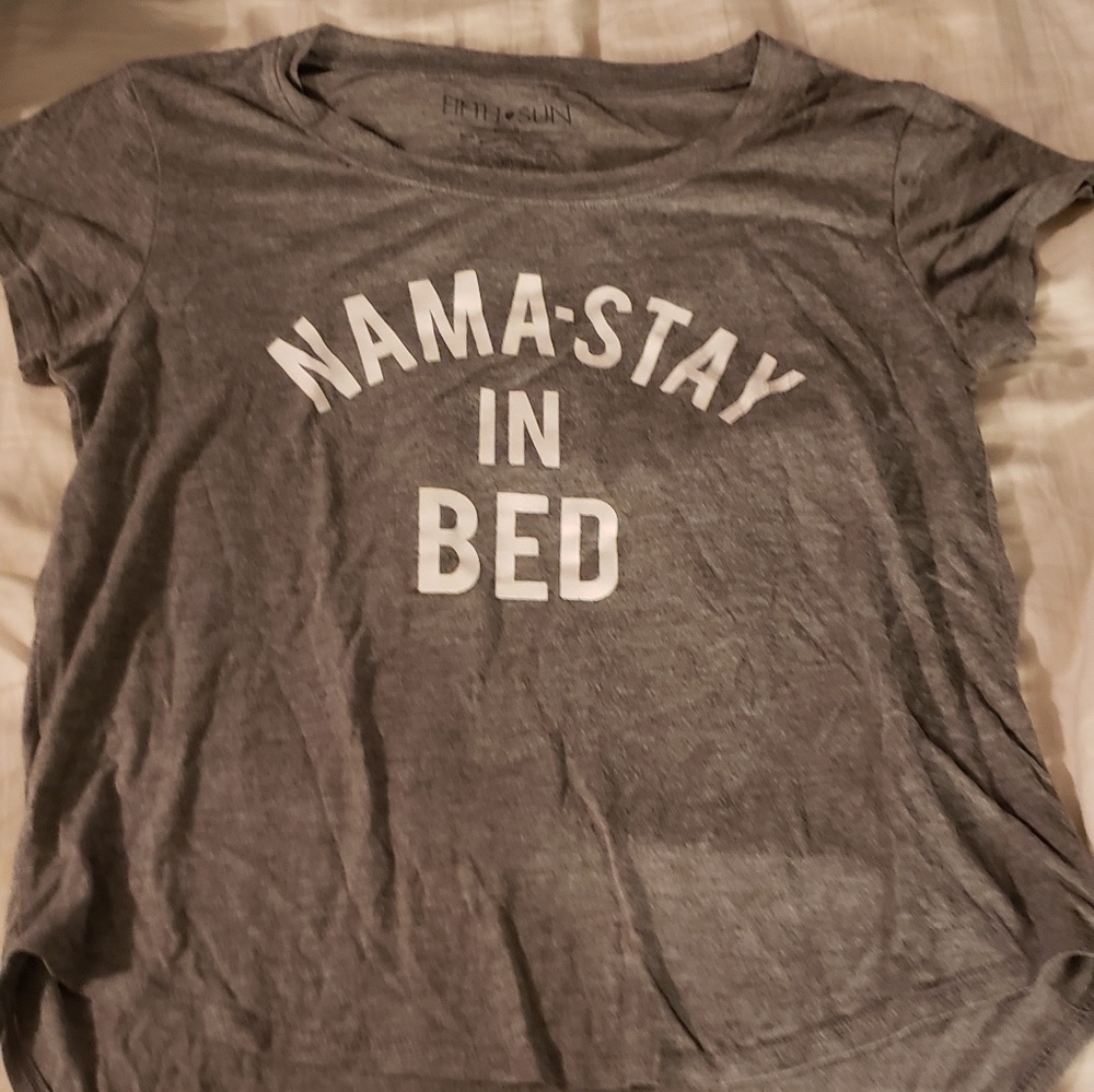 Namastay in bed tshirt